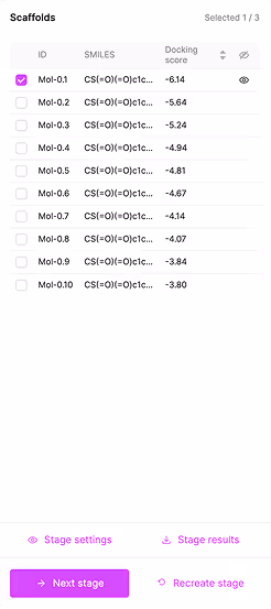 screenshot of stage results